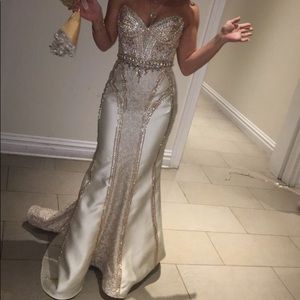 Ivory & Gold Goddess Mermaid Dress